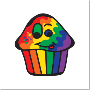 Gay Pride Rainbow Cupcake Posters and Art